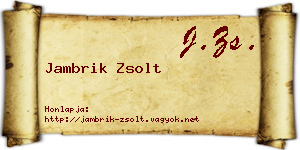 Jambrik Zsolt névjegykártya